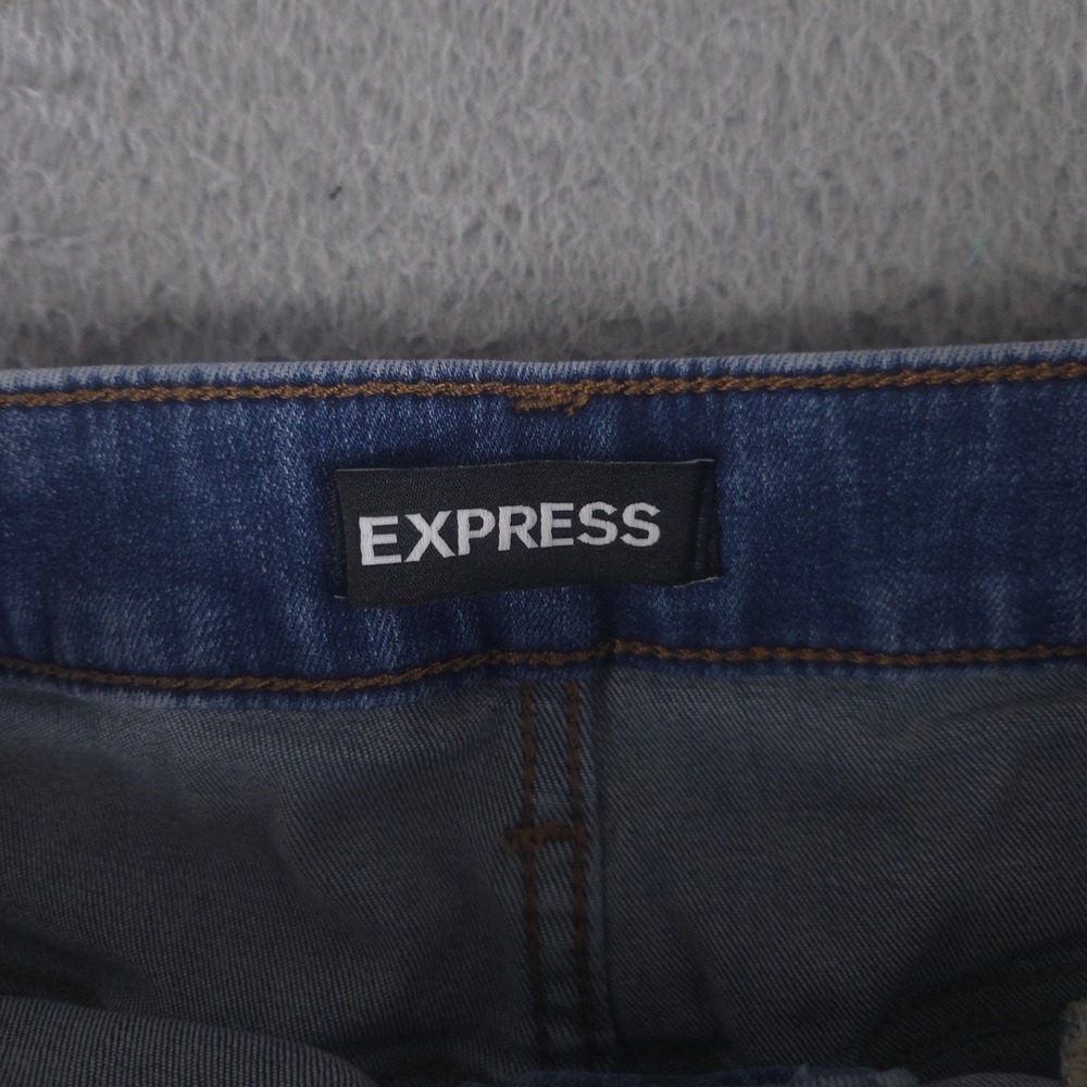 Express Jeans Mens 29x30 Blue Athletic Slim Slim Leg Stretch Denim Pants Preppy - Picture 6 of 13